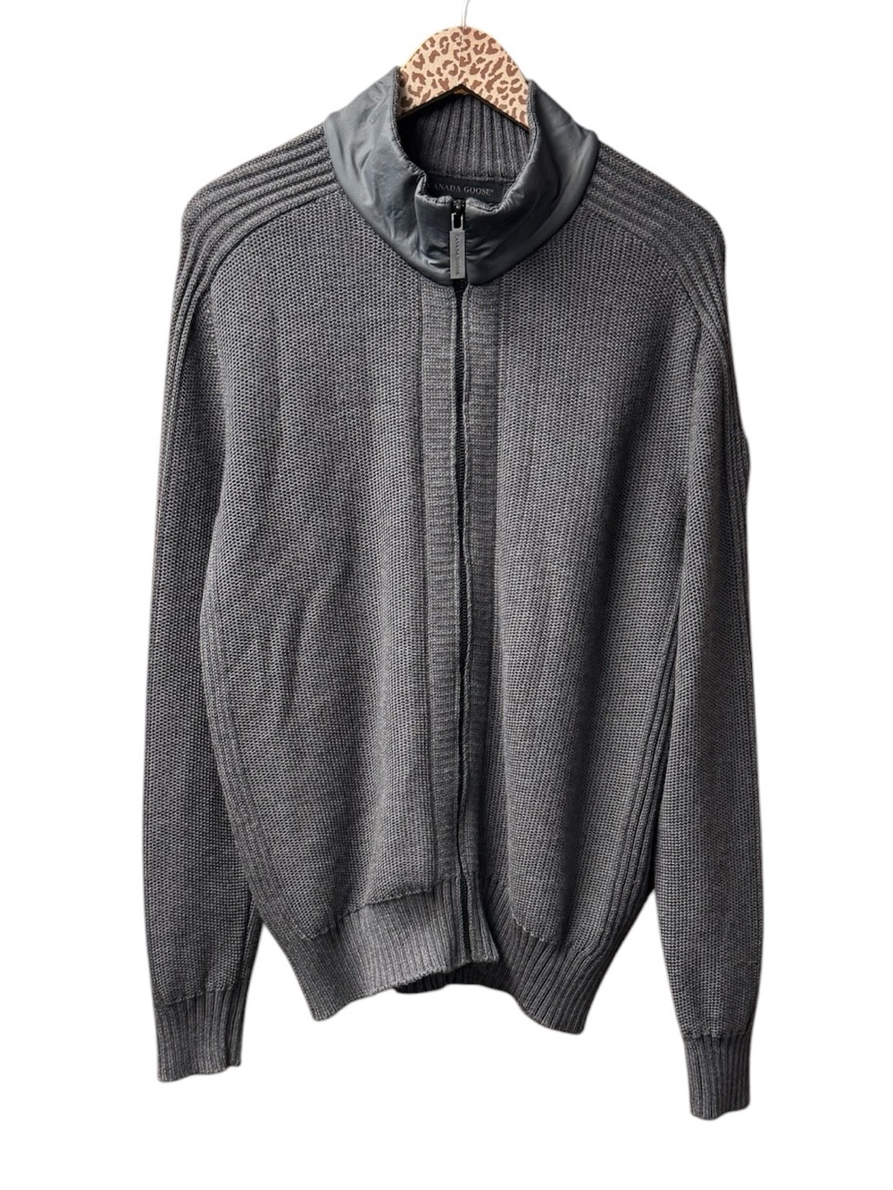 Canada Goose Mens Long Sleeve Full Zip Sweater Merino Wool Iron Grey XL 6914M